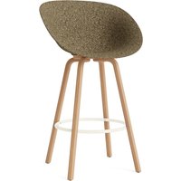 Normann Copenhagen - Mat Barstuhl mit Armlehnen 75 cm, seaweed / cream von Normann Copenhagen