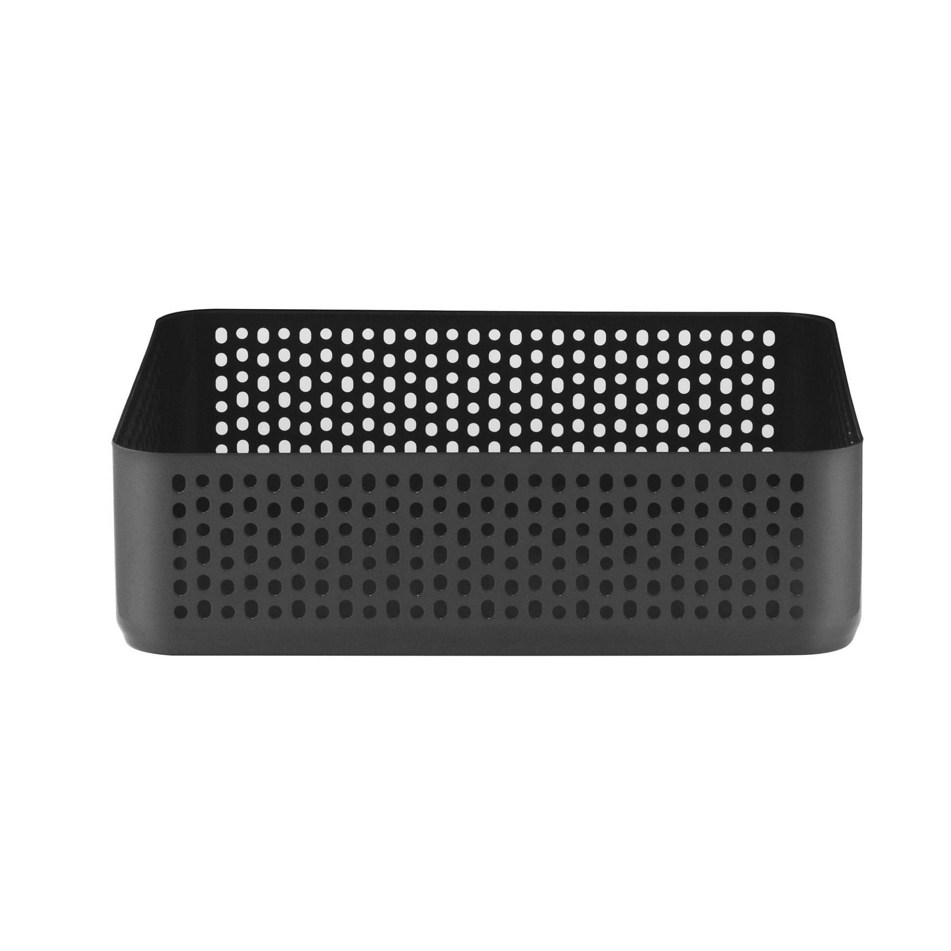 Normann Copenhagen - Nic Nac Organizer Aufbewahrungsbox H 6cm - schwarz/pulverbeschichtet/LxBxH 22,5x22,5x6cm von Normann Copenhagen