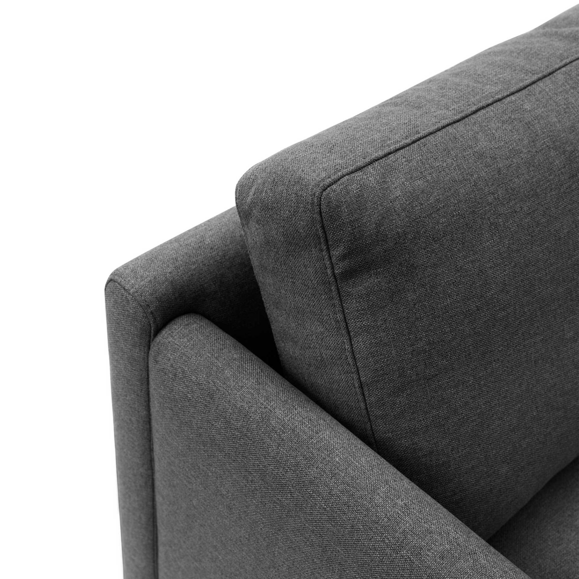 Normann Copenhagen - Rar 2-Sitzer Sofa - dunkelgrau/Re-Born (60% recyceltes Polyethylen, 40% Polyester)/Gestell Stahl schwarz pulverbeschichtet/BxHxT. von Normann Copenhagen