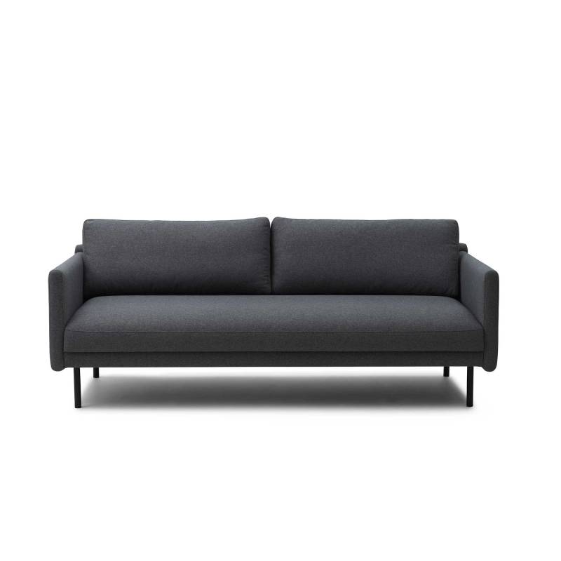 Normann Copenhagen - Rar 3-Sitzer Sofa - dunkelgrau/Re-Born (60% recyceltes Polyethylen, 40% Polyester)/Gestell Stahl schwarz pulverbeschichtet/BxHxT. von Normann Copenhagen