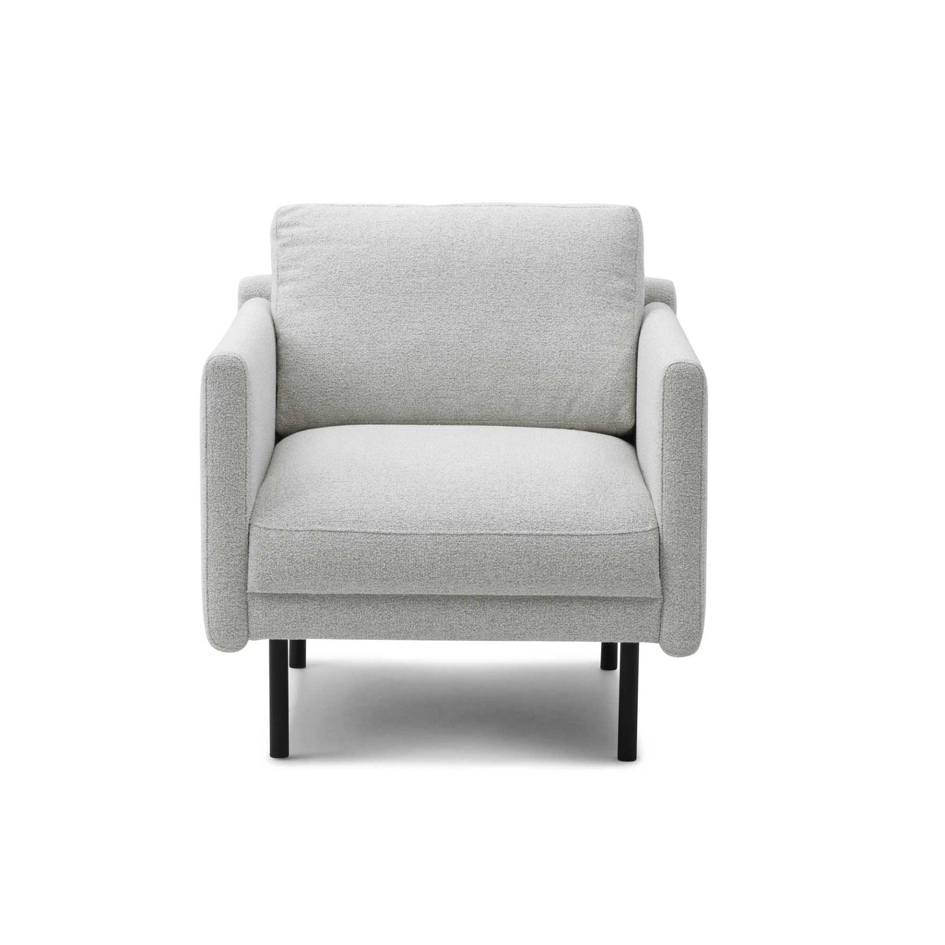 Normann Copenhagen - Rar Sessel - hellgrau/Venezia (62% Polyester, 17% Baumwolle, 14% Viskose, 7% Leinen) /Gestell Stahl schwarz pulverbeschichtet/BxH von Normann Copenhagen