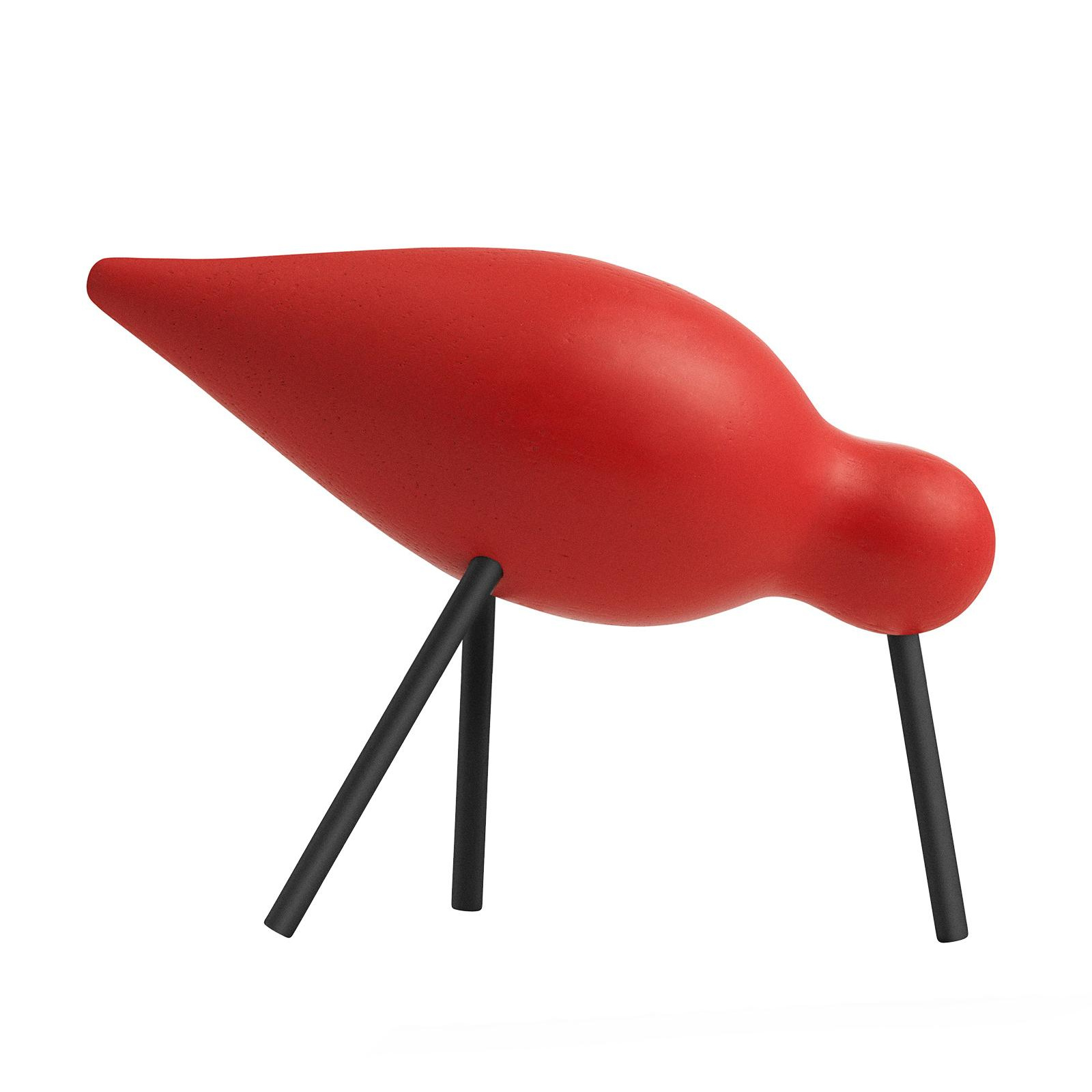 Normann Copenhagen - Shorebird Figur M - rot, schwarz/LxBxH 15x5,5x11cm von Normann Copenhagen