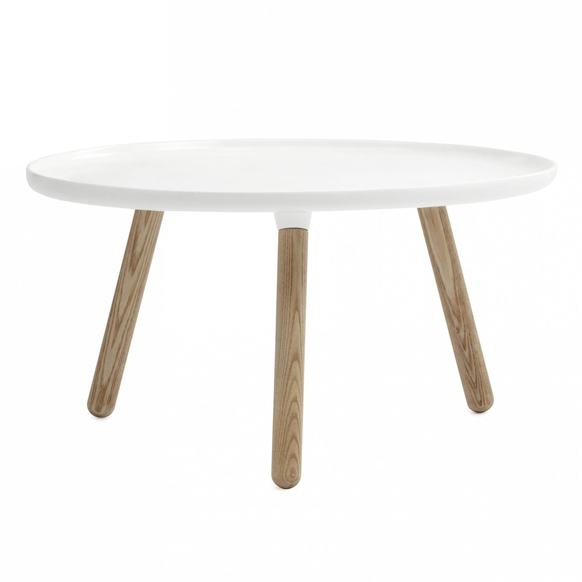 Normann Copenhagen - Tablo Beistelltisch Ø78cm - weiß/Gestell esche/Ø78cm von Normann Copenhagen