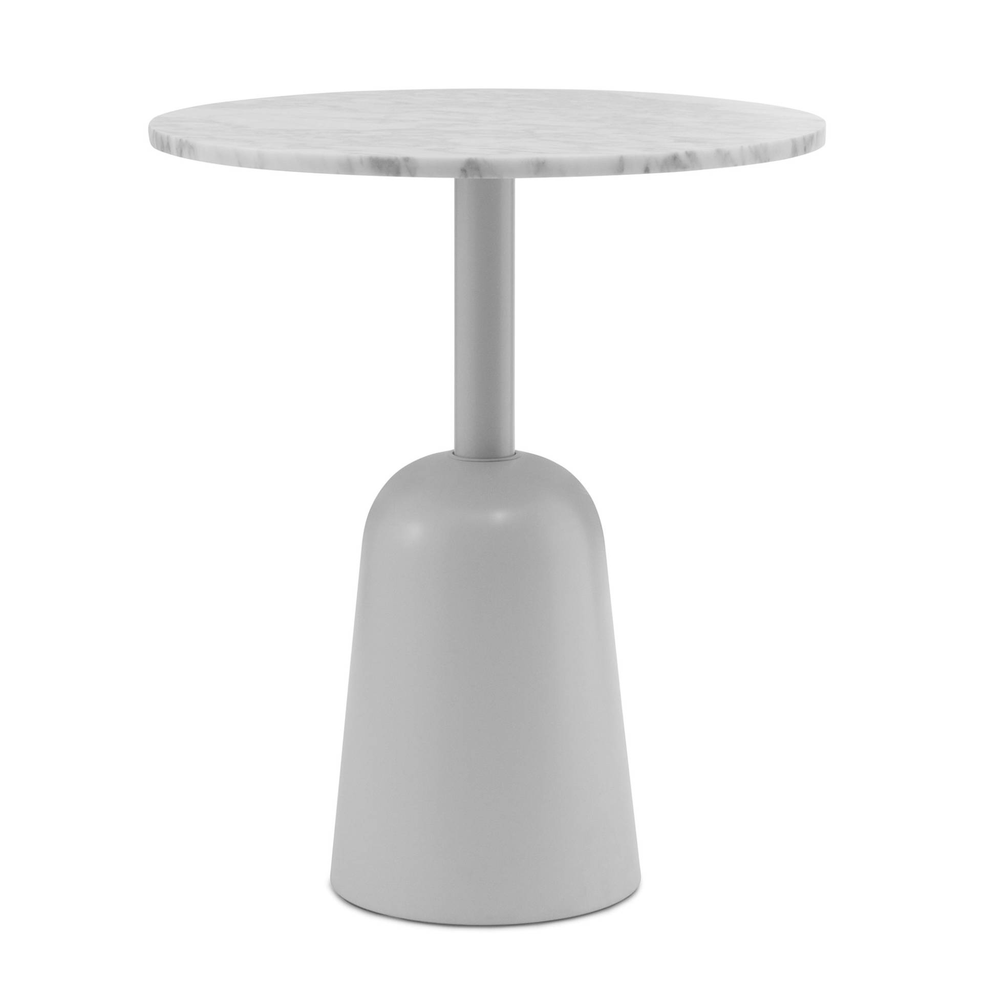 Normann Copenhagen - Turn Beistelltisch Marmor höhenverstellbar - weiß/Tischplatte Marmor/Gestell Stahl pulverbeschichtet/H x Ø 41,5-64x55cm von Normann Copenhagen