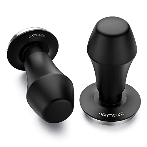Normcore V4 federbelasteter Kaffeestampfer, Barista-Werkzeug, Espresso-Stampfer mit Matte, passend für Rok Espressomaschine, flacher Sockel, 49,7 mm von Normcore