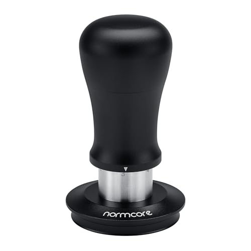 Normcore 53,3 mm Espresso-Tamper V5, federbelasteter Kaffeestampfer mit Titanbeschichtung, geriffelter Boden, kompatibel mit 54 mm Breville Sage Espressomaschinen Siebträger, Schwarz von Normcore