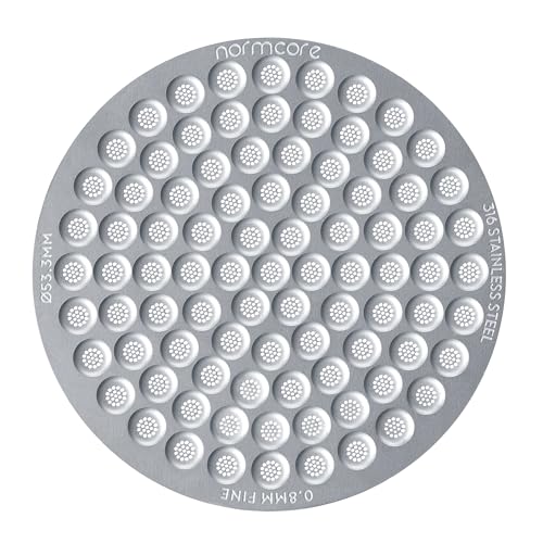 Normcore 53,3 mm Puck-Bildschirm, 0,8 mm Dicke, untere Duschwand, wiederverwendbarer Metallfilter für Breville Sage 54 mm Siebträgerkorb, 316 Edelstahl von Normcore