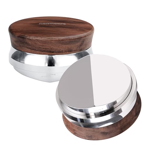 Normcore 58,5 mm Kaffee-Verteiler-Werkzeug, robustes Kaffee-Nivellierwerkzeug mit echtem amerikanischem Walnussholz, verstellbare Tiefe, passend für alle 58 mm Espresso-Siebträger, schwarz von Normcore