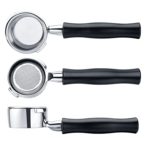 Normcore 58 mm Bodenloser Siebträger für Gaggia Classic Pro mit 2 Tasse Filterkorb, Bodenloser Edelstahl-Siebträger mit Aluminiumgriff für Gaggia Classic mit Siebeinsätzen von Normcore