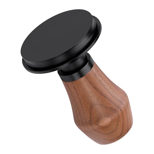 Normcore 58 mm federbelasteter Kaffeestampfer V4.1 mit Klick-Feedback, Titan-PVD-Flachboden, selbstnivellierender Espresso-Tamper für 58 mm Siebträger, Griff aus echtem amerikanischem Walnussholz von Normcore