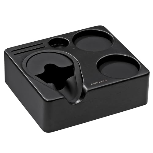 Normcore Kompakte Stopfstation – Espresso-Tamperstation – Tamperstation aus echter amerikanischer schwarzer Eiche – Kaffee-Siebträger aus Holz für 54/58 mm Espressomaschinen-Zubehör von Normcore