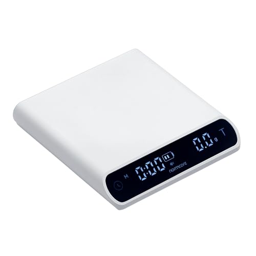 Normcore Espressowaage V3, Kaffeewaage, Taschenwaage mit Timer, Gehäuse aus eloxiertem Aluminium mit LCD-Display mit Hintergrundbeleuchtung, Weiß von Normcore