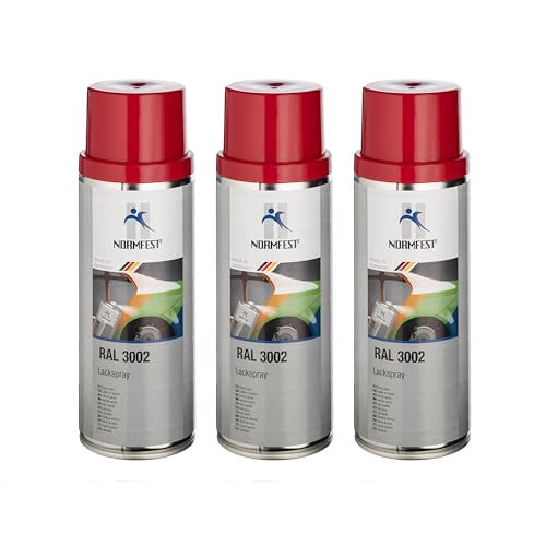 Normfest RAL 3002 karminrot Lackspray Spraydose Sprühlack 3x 400ml von Normfest