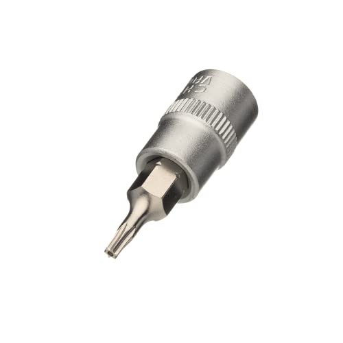 Normfest 1/4" TORX Schraubendreher-Einsatz mit Zapfenführung | Zapfen | mit Bohrung | 1/4 Zoll TORX | Antrieb Vierkant hohl 6,3 mm (1/4 Zoll) | Abtrieb Tamper Resistant TORX Profil | (T10H) von Normfest