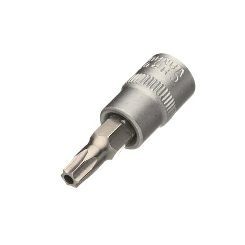 Normfest 1/4" TORX Schraubendreher-Einsatz mit Zapfenführung | Zapfen | mit Bohrung | 1/4 Zoll TORX | Antrieb Vierkant hohl 6,3 mm (1/4 Zoll) | Abtrieb Tamper Resistant TORX Profil | (T27H) von Normfest