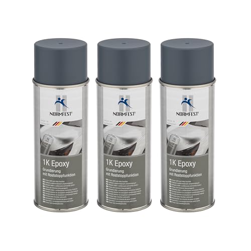 Normfest 1K Epoxy Grundierung mit Roststoppfunktion Füller 3x grau 400ml von Normfest