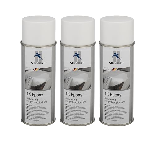 Normfest 1K Epoxy Grundierung mit Roststoppfunktion Füller weiß 3x 400ml von Normfest