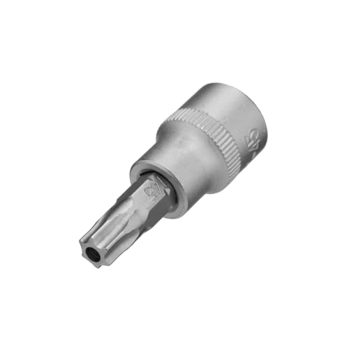 Normfest 3/8" TORX Schraubendreher-Einsatz mit Zapfenführung | Zapfen | mit Bohrung | 3/8 Zoll TORX | Antrieb Vierkant hohl 10 mm (3/8 Zoll) | Abtrieb Tamper Resistant TORX Profil | (T50H) von Normfest