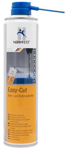 Normfest Easy Cut – Bohr- & Schneidhelfer Spray, reduziert Reibung und Hitze, schützt Werkzeug & Werkstück, haftet auch auf senkrechten Flächen, für Bohren, Fräsen, Sägen, Gewindeschneiden, 350ml von Normfest