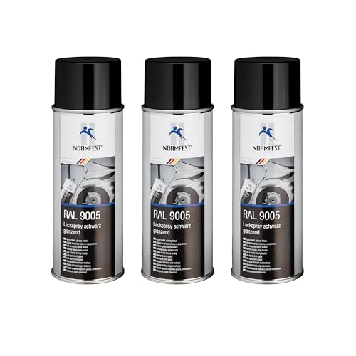 Normfest Lackspray RAL9005 schwarz glänzend 3x 400 ml Normfest Lackspray RAL9005 schwarz glänzend 3x 400 ml von Normfest