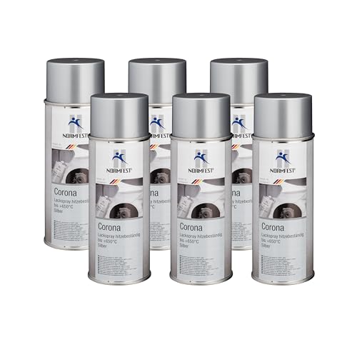 Normfest Lackspray hitzebeständig Corona silber matt 6x 400 ml von Normfest