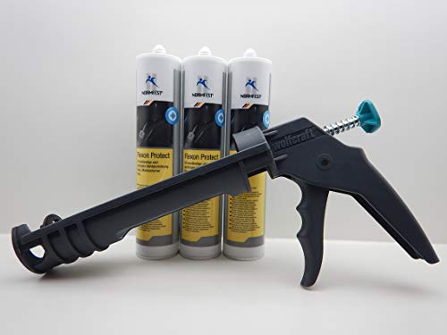 Normfest SPRITZBARE NAHTABDICHTUNG KLEBER DICHTMASSE FLEXON Protect GRAU ÜBERLACKIERBAR (4) von Normfest