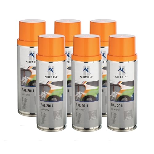 Normfest Lackspray RAL 2011 tieforange seidenglatt 6x 400 ml von Normfest