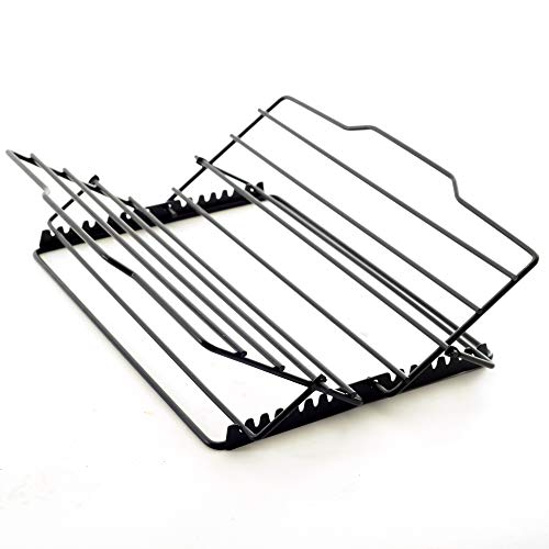 Norpro 7 Position Adjustable Non Stick V Shaped 7 x 11 Inch Roasting Rack, Black von Norpro