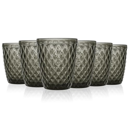 Norqvist Trinkgläser Set bunt - Gläser Set - Wassergläser farbig, Saftgläser - 6er Set 250 ml - Spülmaschinengeeignet - Modernes Design mit Mustern von Norqvist