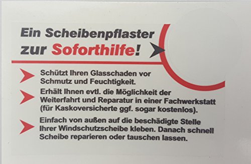 2 Stück norrun® Scheibenpflaster Schutz Pflaster Windschutzscheibe Steinschlag Auto Frontscheibe Glasschaden von Norrun