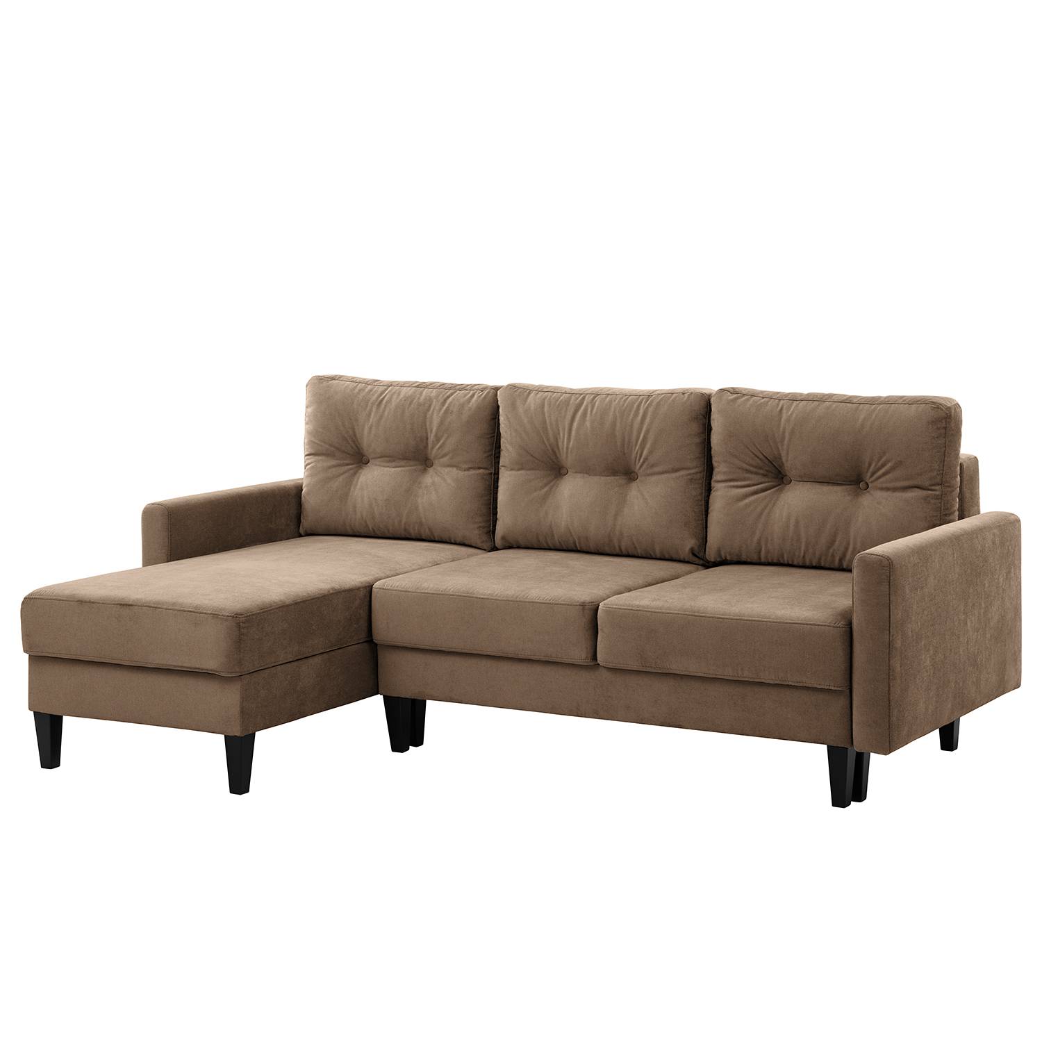 Norrwood Ecksofa Koski II Cappuccino Webstoff 220x92x156 cm mit Schlaffunktion von Norrwood