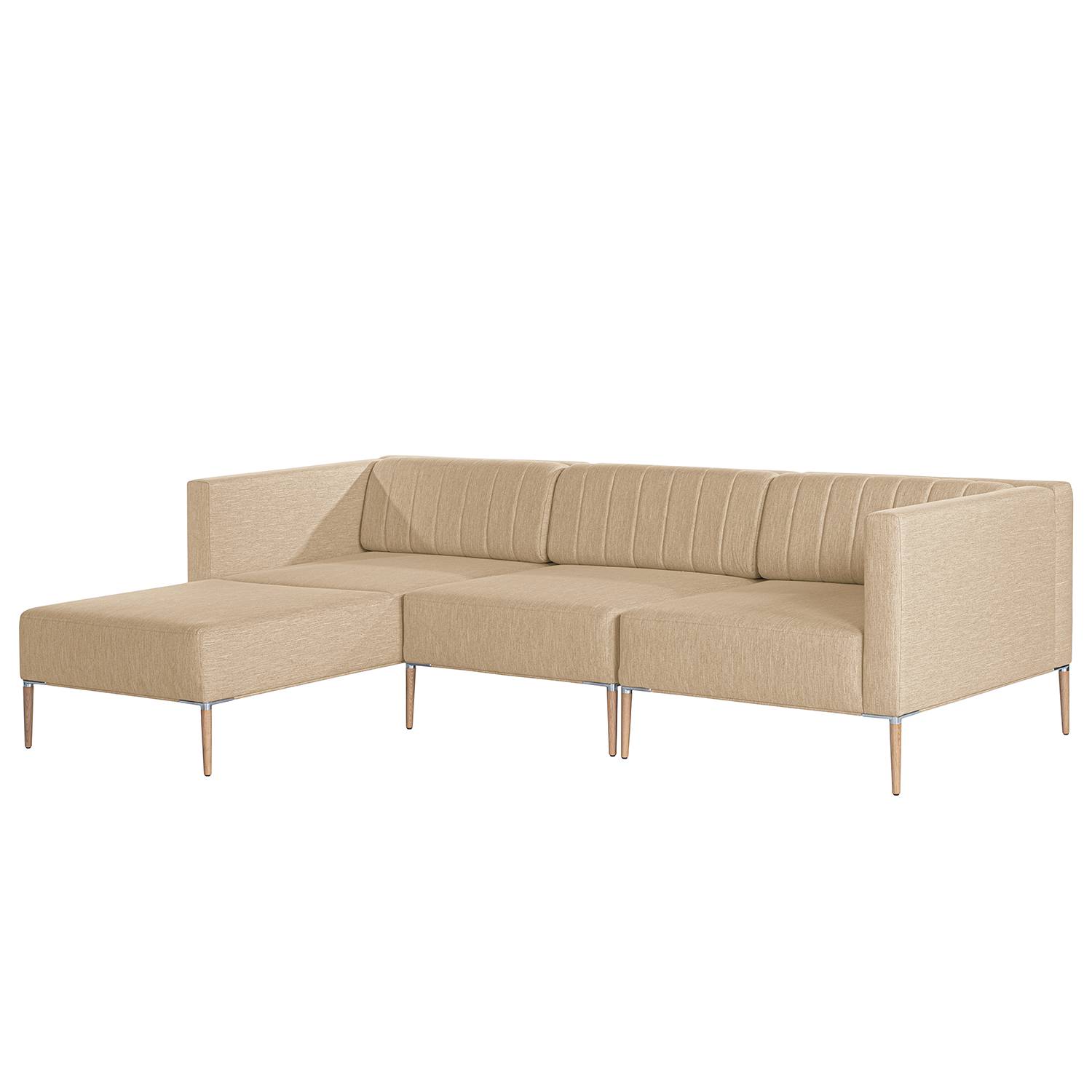 Norrwood Ecksofa Luparo I Beige Webstoff 249x70x166 cm von Norrwood