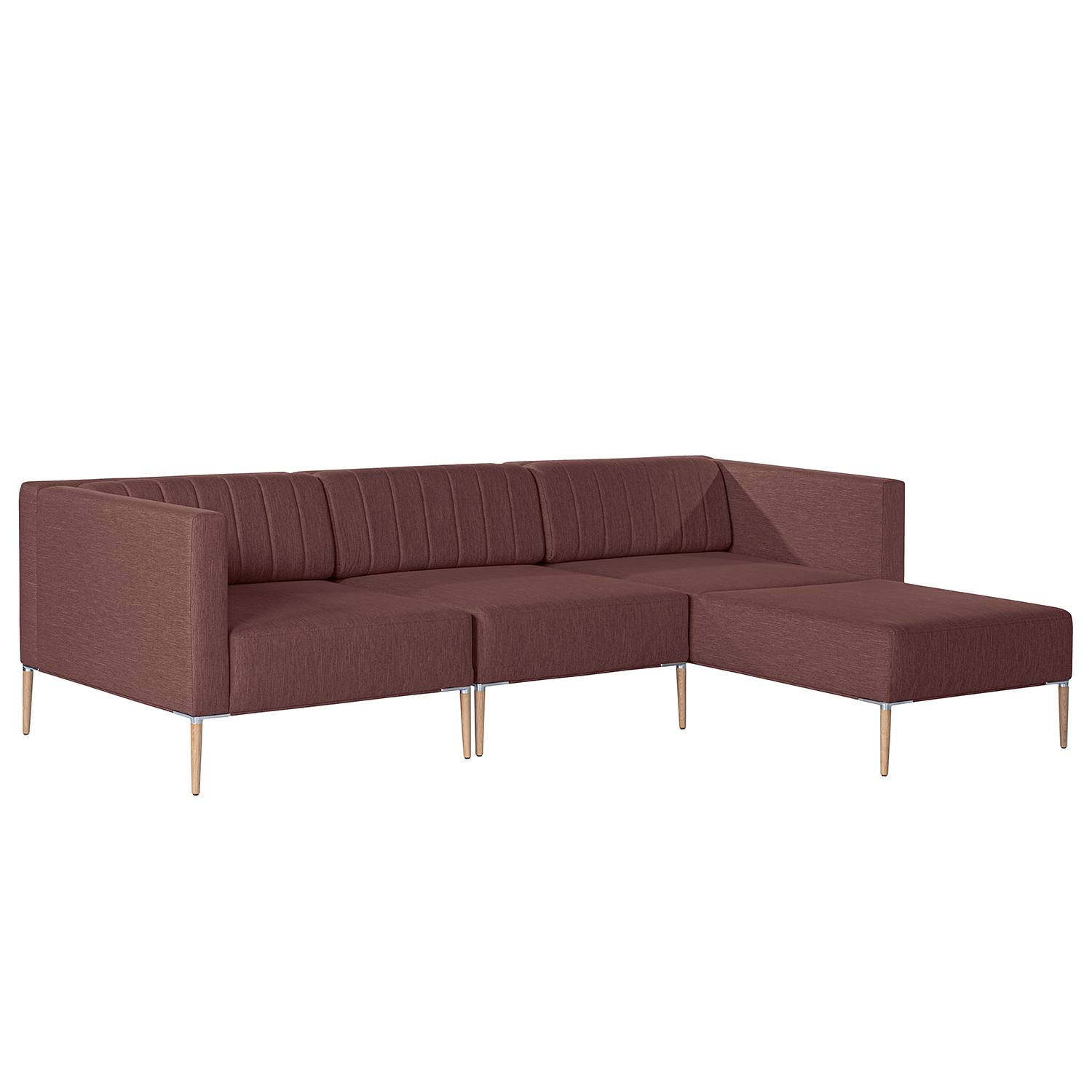 Norrwood Ecksofa Luparo I Purpur Webstoff 249x70x166 cm von Norrwood