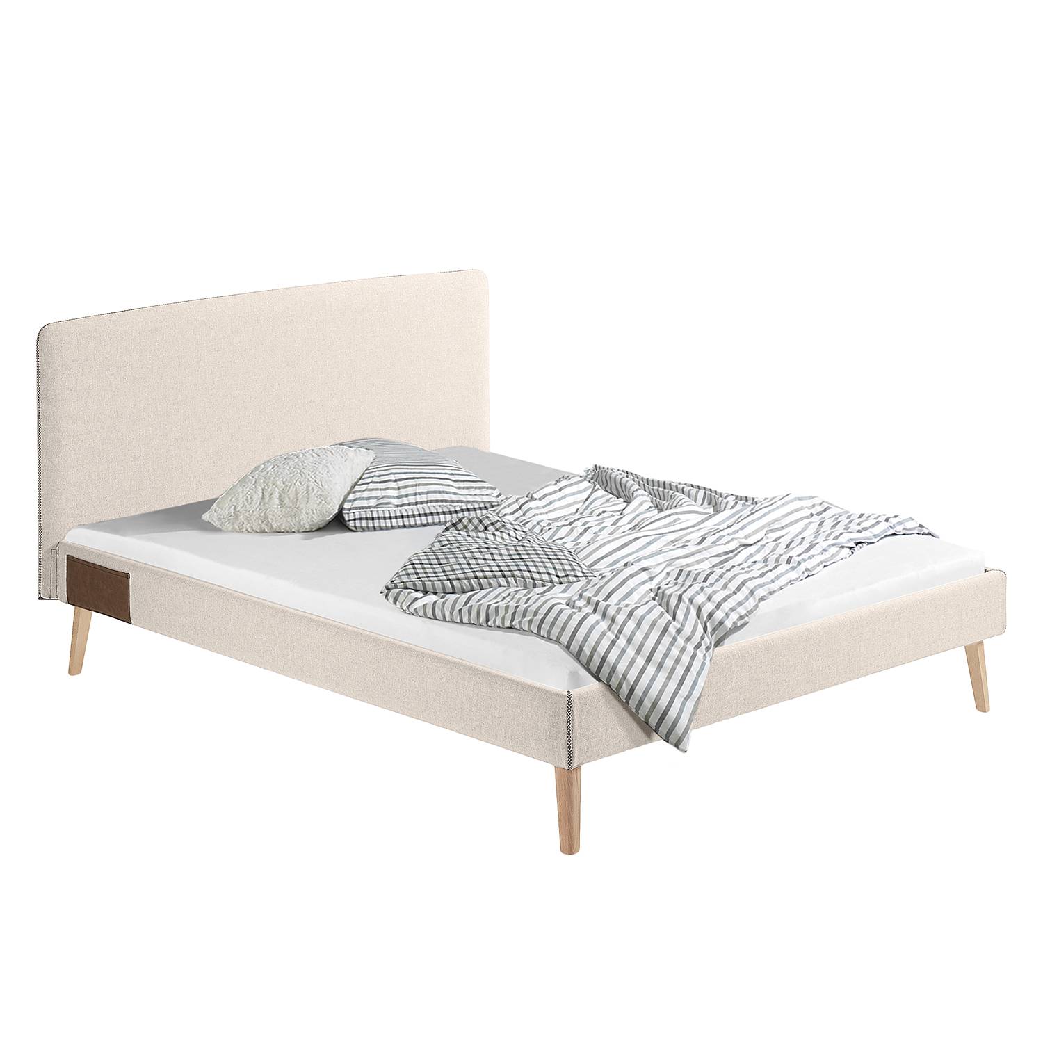 Norrwood Polsterbett Feda 160x200 cm Webstoff Beige von Norrwood