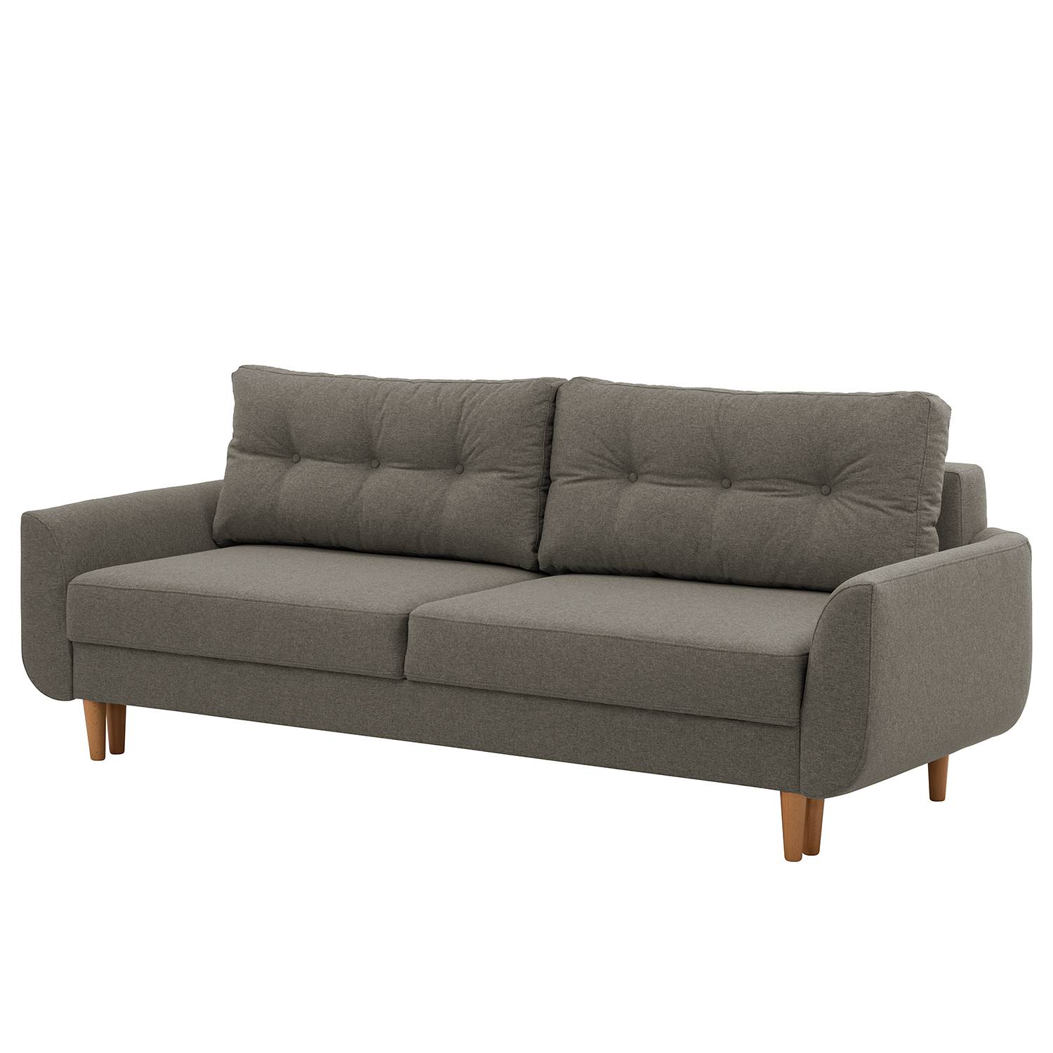 Norrwood Schlafsofa Kaavi I Dunkelgrau Webstoff 229x102x92 cm (BxHxT) mit Schlaffunktion Skandi von Norrwood