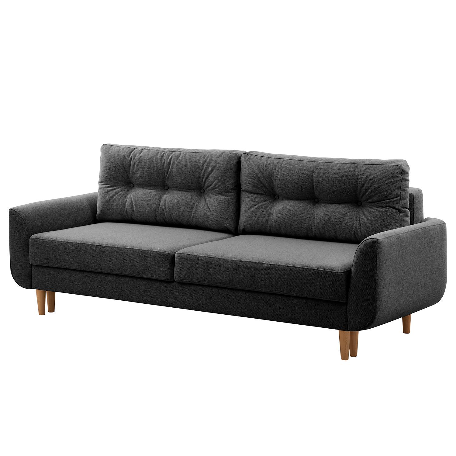 Norrwood Schlafsofa Kaavi II Anthrazit Webstoff 229x102x92 cm mit Schlaffunktion von Norrwood