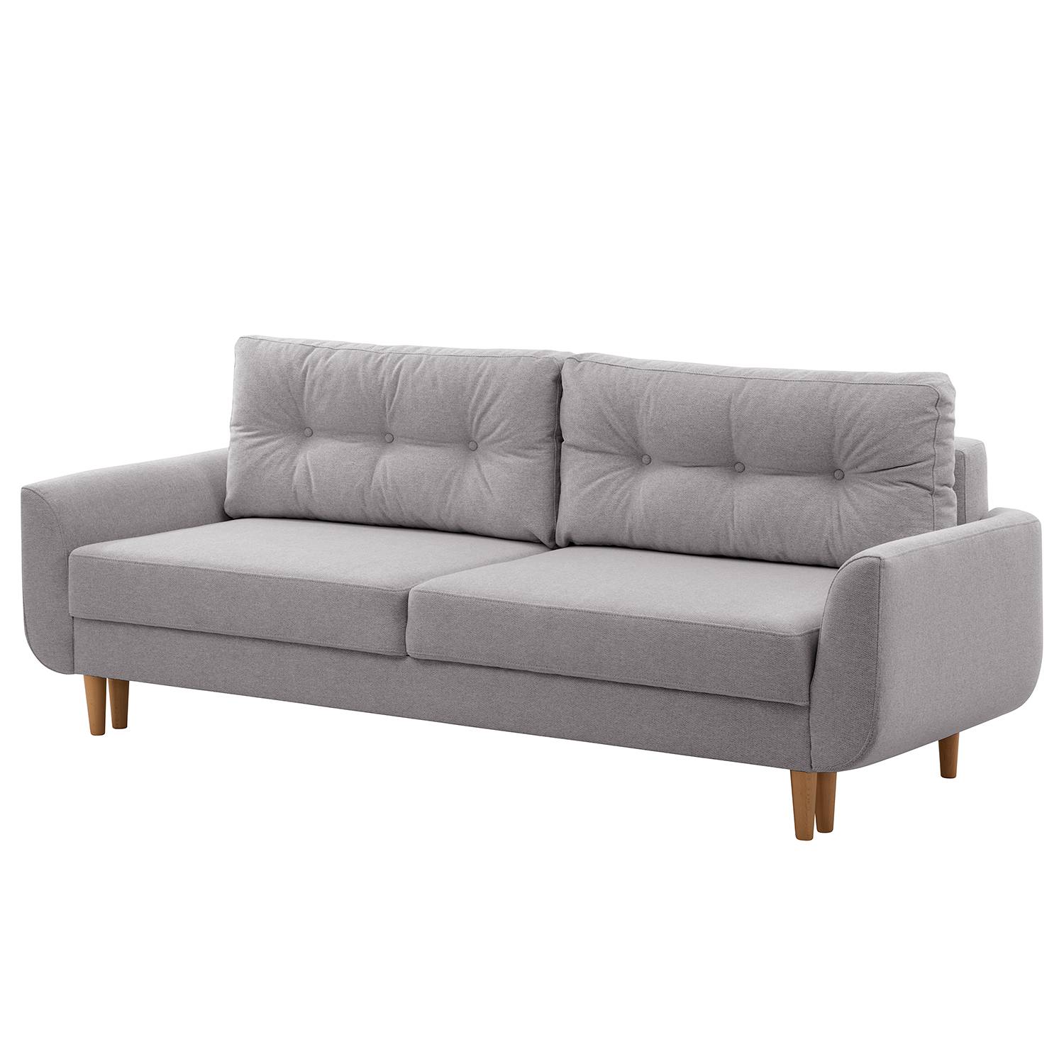 Norrwood Schlafsofa Kaavi II Hellgrau Webstoff 229x102x92 cm mit Schlaffunktion von Norrwood