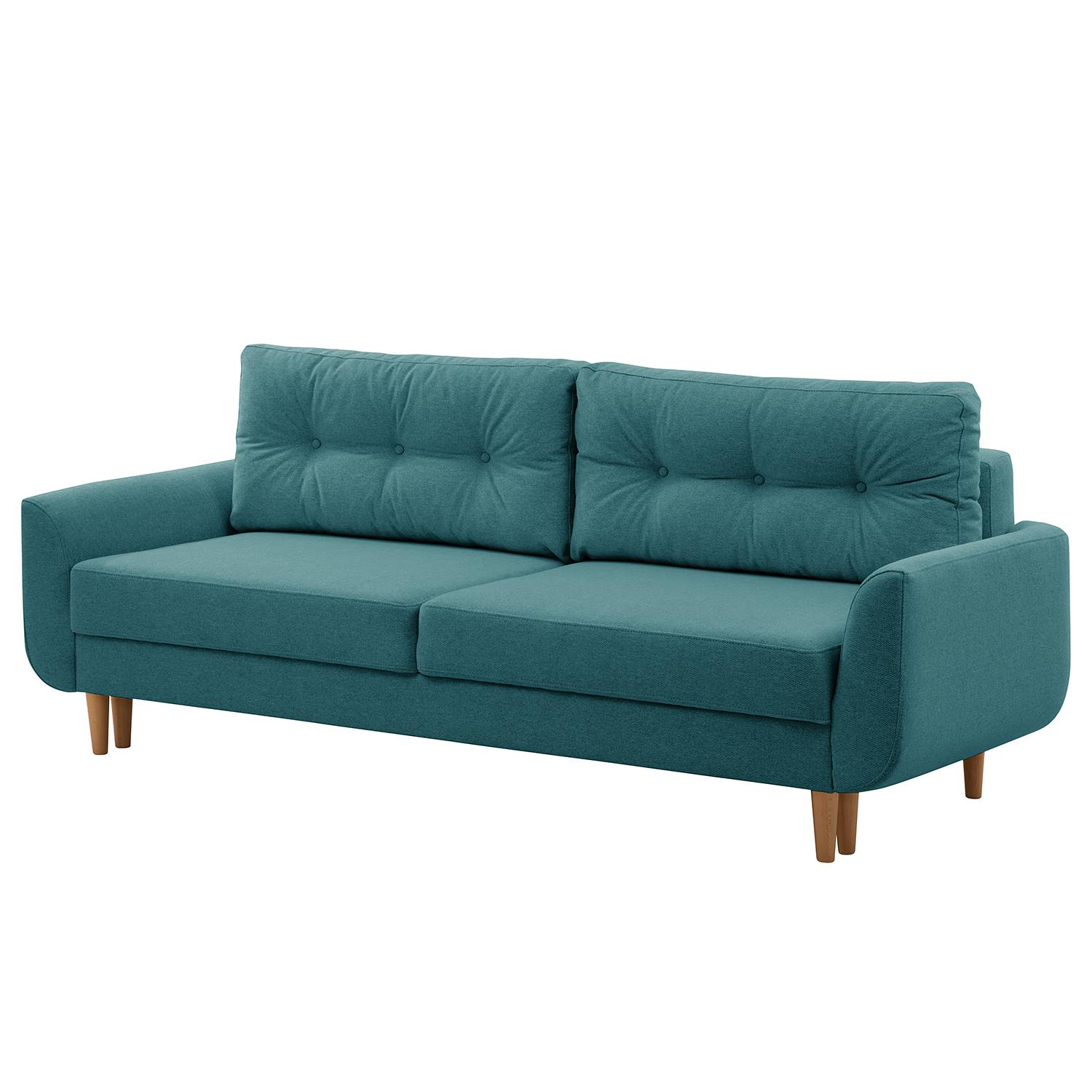 Norrwood Schlafsofa Kaavi II Petrol Webstoff 229x102x92 cm mit Schlaffunktion von Norrwood