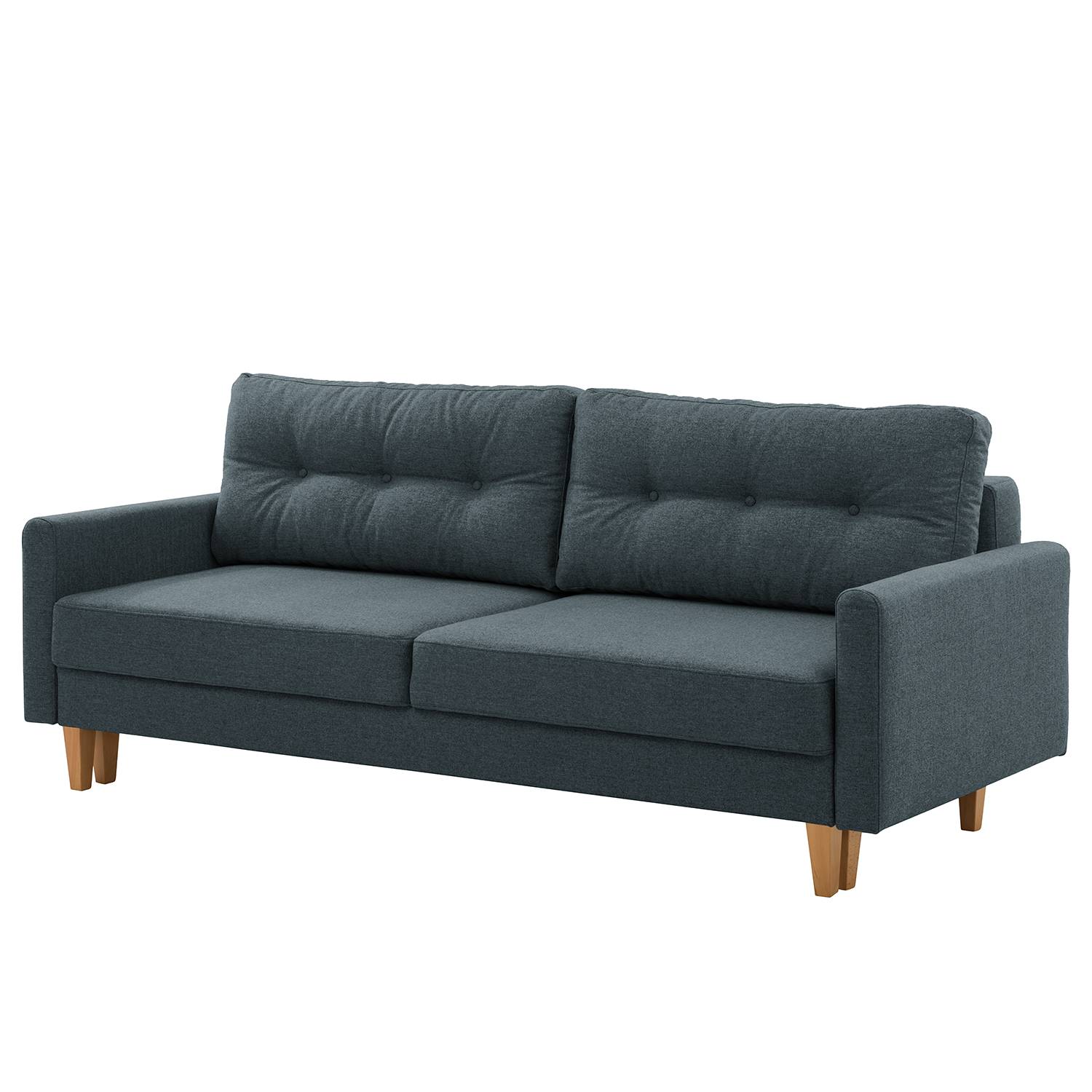 Norrwood Schlafsofa Koski I Blau Webstoff 220x102x92 cm mit Schlaffunktion von Norrwood