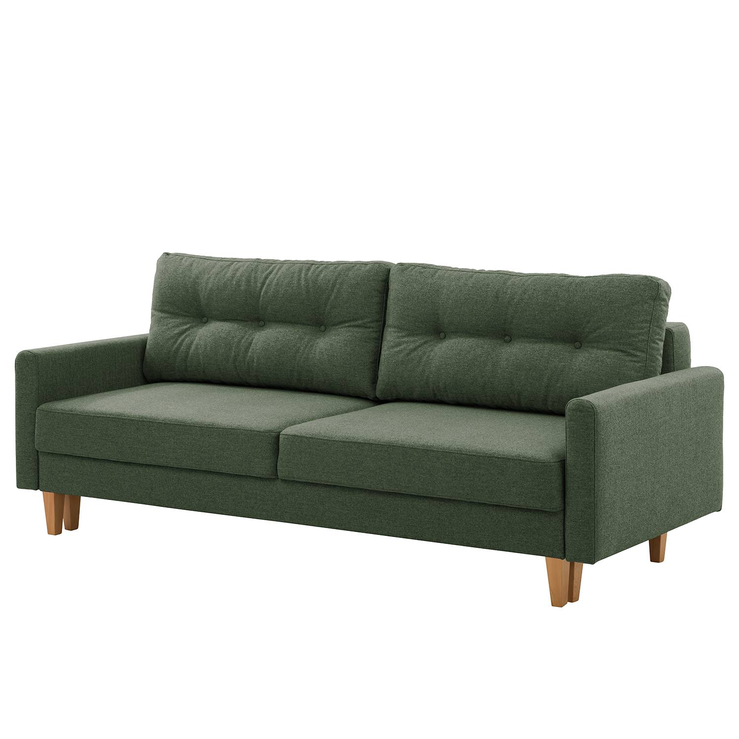 Norrwood Schlafsofa Koski I Grün Webstoff 220x102x92 cm mit Schlaffunktion von Norrwood