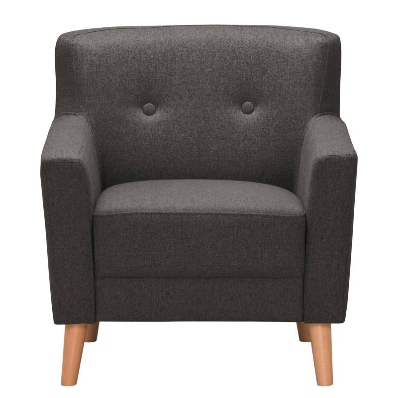 home24 Sessel Bette I Schwarz/Schwarz Webstoff 80 x 82 x 80cm von home24