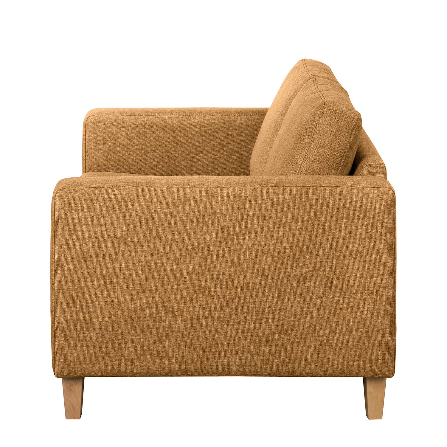 home24 2-Sitzer Sofa Gelb Webstoff Lark 154 x 86 x 90cm Skandi von home24