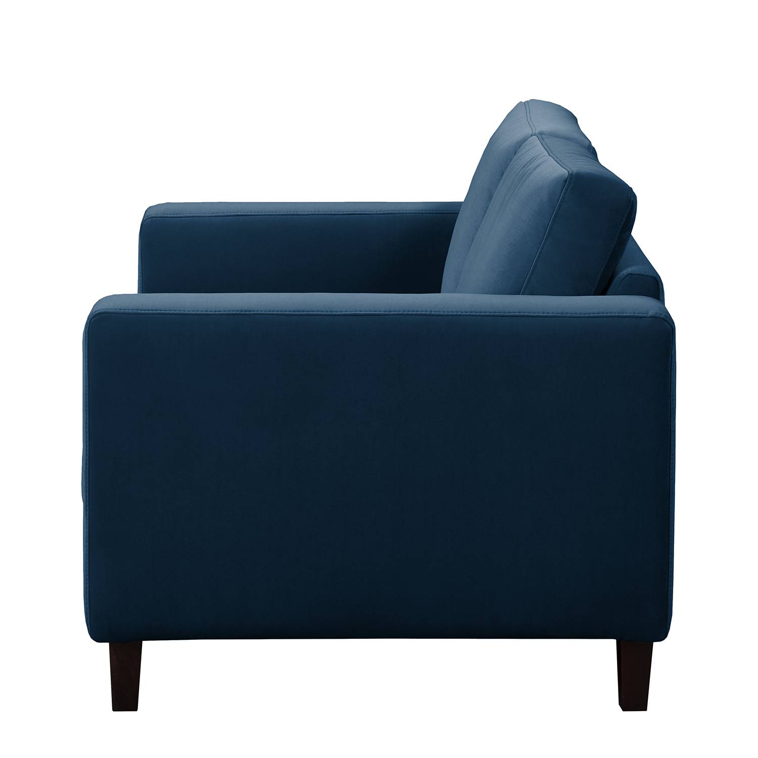 home24 2-Sitzer Sofa Blau Samt Vaia 154 x 86 x 90cm Skandi von home24