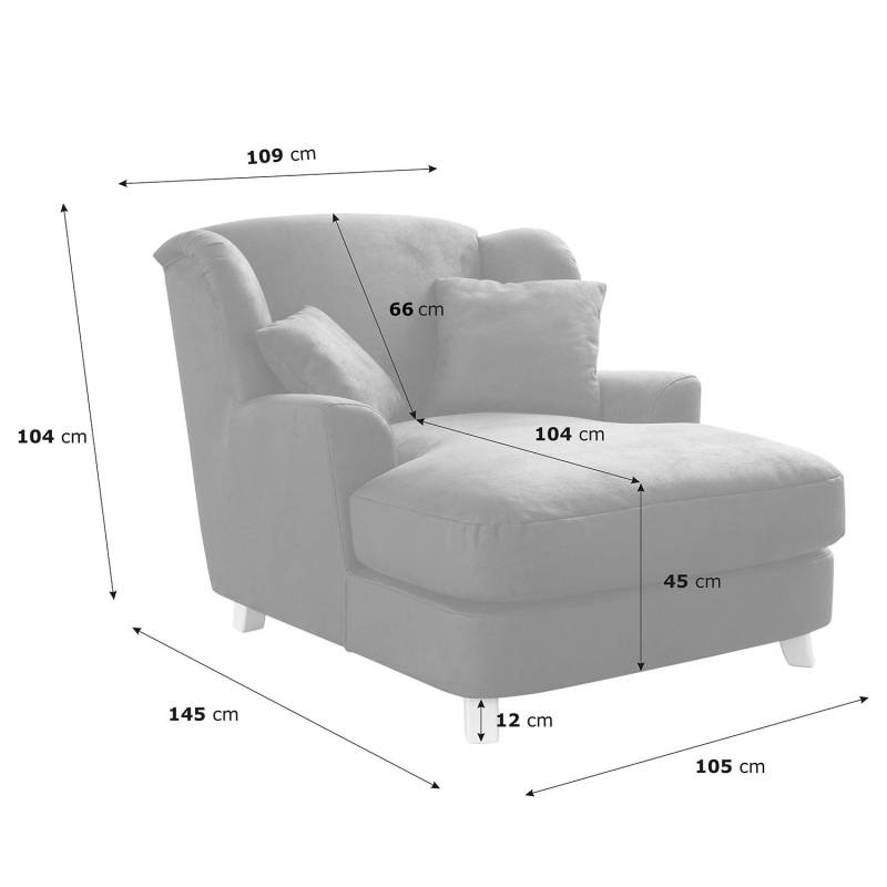 home24 XXL Sessel Liwan Violett Webstoff Palila 109 x 104 x 145cm von home24