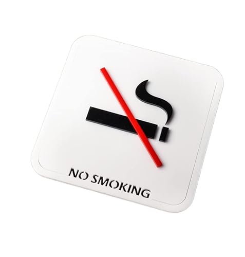 4 Stück Schild Rauchen Verboten/No Smoking Acryl 10X10 cm Nichtraucher Türschild Wandschild Restaurant Büro Nichtraucher Logo Anzeige von Norsen