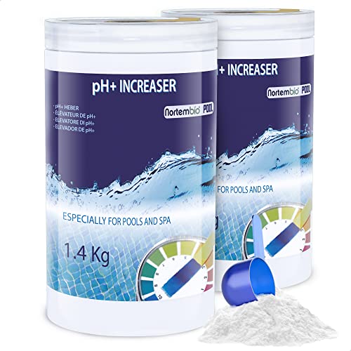 Nortembio Pool pH+ Plus 2x1,4 Kg, Organischer pH+ Heber für Schwimmbad und Spa. Verbesserung der Wasserqualität, ph-Regulierung, Vorteilhaft für die Gesundheit. von Nortembio