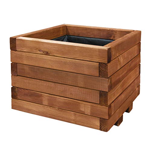 Nortene Pflanzer Pflanzer Rechteckiges Holz Gaia 50x50x40 cm von Nortene