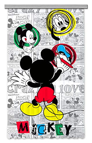 AG Design Disney Mickey Mouse Kinderzimmer Gardine/Vorhang, Stoff, Multicolor, 0,1 x 140 x 245 cm von AG Design