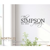 Familie Name Monogramm - Wand Aufkleber Kunst Individuelle Dekor Hochzeitsgeschenk von North21Decals