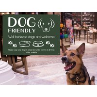 Hundefreundliches Geschäftsschild von NorthByNorthEastSign